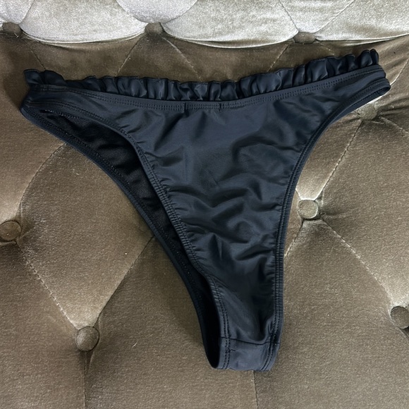 Nasty Gal high rise ruffle trim minimal coverage booty bikini bottoms - Picture 2 of 7